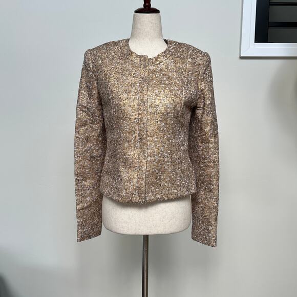 COLTON DANE Women's Gold Speckled Tweed Suit Jacket - Picture 2 of 7